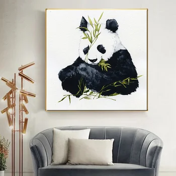 Roztomilý Kreslený Panda Plakáty a Tisky Zvířat Plátno Malování Školky Baby Room Wall Art Obraz pro Obývací Pokoj Domácí Dekoraci