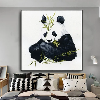 Roztomilý Kreslený Panda Plakáty a Tisky Zvířat Plátno Malování Školky Baby Room Wall Art Obraz pro Obývací Pokoj Domácí Dekoraci