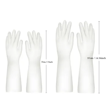 3pairs/set rukavice latexové pro Domácnost, Silikonové Rukavice Úklid Kuchyně Mytí nádobí Úklid Čištění 33cm 37cm H1226