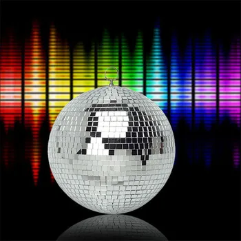 Thrisar Dia25/30CM Sklo Zrcadlové Koule Visí na Disco Kouli 10W RGB Světlo drobně puntíkované: Lampa Pro DJ Club Stage Bar Party Svatební Vánoční