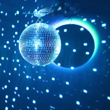 Thrisar Dia25/30CM Sklo Zrcadlové Koule Visí na Disco Kouli 10W RGB Světlo drobně puntíkované: Lampa Pro DJ Club Stage Bar Party Svatební Vánoční