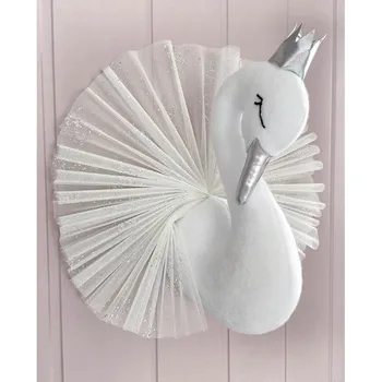 Zvířecí Hlavou Labuť Flamingo Zavěšení na Zeď Mount Plněné Plyšové Hračky Princezny, Panenky pro Dívky Baby Dítě Dar, dětský Pokoj Zeď Dekor