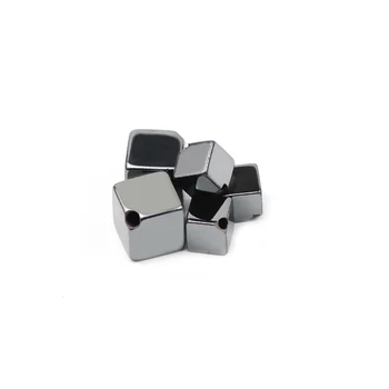 RBFHYER Černá Diagonal Cube Square4/6MM Přírodní Kámen Hematit Volné Korálky Pro Šperky příslušenství na Výrobu Diy náramky Zjištění