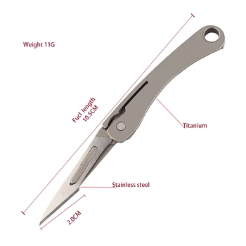 Skládací nůž multi-funkční nouzové lékařské EDC titanové slitiny, vysoká tvrdost přenosné venkovní záchranu nástroj nůž