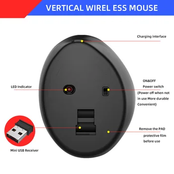 UTHAI DB40 nové 2.4 G bezdrátová myš vertikální myš 7 tlačítko-ergonomický 2400 dpi myši, vestavěný akumulátor