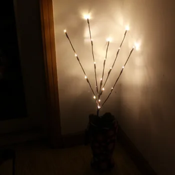 Tvůrčí 20 Led Pobočky Stolní Lampy Světelný Vánoční Festival Svatební Bytové Dekorace Romantické Vrbové Větvičky Větve Lampa --
