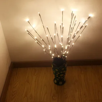 Tvůrčí 20 Led Pobočky Stolní Lampy Světelný Vánoční Festival Svatební Bytové Dekorace Romantické Vrbové Větvičky Větve Lampa --