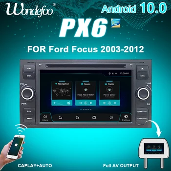 Autorádia 2 din android PX6 Pro Ford Mondeo S-max Focus 2, C-MAX, Galaxy Fiesta Fusion transit 2DIN auto audio stereo navigace