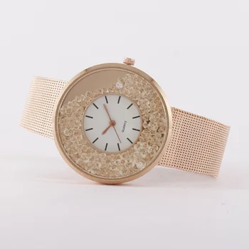 MREURIO Dámské Hodinky Módní Tekoucí Diamond Big Dial Luxusní Ok Kapela Quartz Žena Náramkové hodinky pro Dámy, Nejlepší Prodejní Hodiny