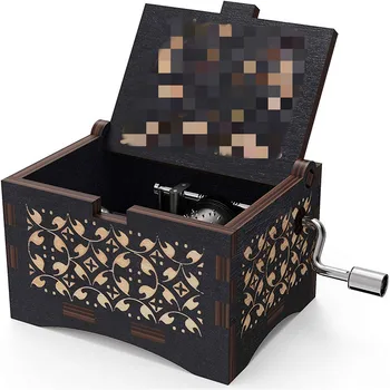 Ručně Klikou Music Box Dřevěný Vintage Vyryto unikátní Starožitné Dekorace Music Box Home Dekor ručně vyráběné Dekorativní Cetka