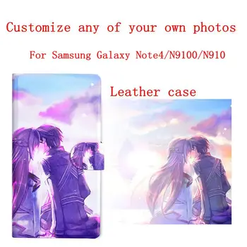 DIY Telefon bag Personalizované vlastní fotografie Obrázek flip PU kožené pouzdro kryt pro Samsung Galaxy Poznámka 4 N9100 poznámka 4 N910F