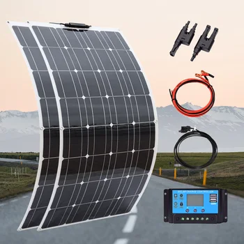 Flexibilní Solární panel 100w 200w přenosný 12V nabíječka home kit Mono pro cestování, kempování pv KARAVAN, auto, loď 1000w systém čína