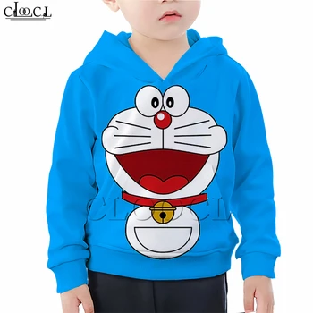 Dítě dítě Dívka Šaty Karikatura Doraemon Mikina s kapucí 3D Tisk Hip Hop Dcera Mikina Tinkerbell Dítě Chlapec Batole Sportovní Topy
