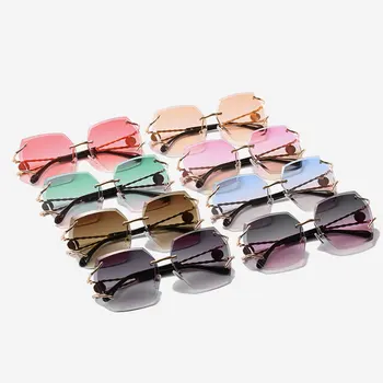 HBK Módní Vrtaných Diamond sluneční Brýle pro Ženy, Muže 2021 Luxusní Vintage Nadrozměrné Náměstí sluneční Brýle Hnědá Černá UV400 Gradient