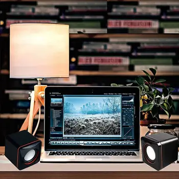 Mini Přenosný Kompaktní Stereofonní Malé Náměstí 3,5 Mm Audio Jack Notebook, Stolní Počítač, Přenosný USB Reproduktor telefonu