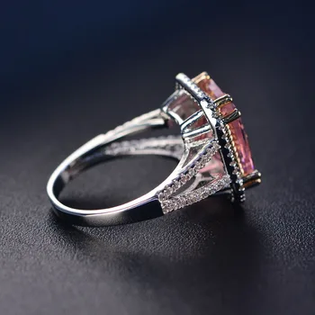 SINZRY Dámské Nové Roztomilé Romantické Růžové CZ Prstýnek V Pozlacené Bílé Zlato s Top Crystal zirkony přehnané prsteny pro ženy