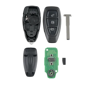 2ks*3Buttons Smart Remote klíč Pro Ford KR55WK48801 434/433Mhz Pro Ford Focus Fiesta Kuga 2011-2017 Transpondér Čip 4D63 80Bit