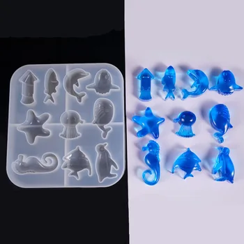 DIY Šperky Marine Styl Crystal UV Epoxidové Formy Kreativní Hvězdice Tučňák Tvar Kolekce Silikonových Forem