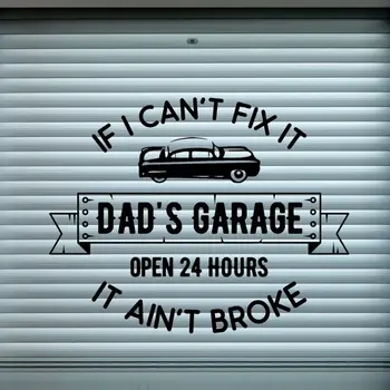 Dad ' s Garage Car Service Zeď Obtisk Nálepka Auto Repair Workshop Wall Art Dekorace A00958