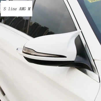 Car styling Uhlíkových vláken pro Mercedes Benz C E class W205 W213 GLC zpětné zrcátko rámu dveří Horn Zahrnuje Samolepky příslušenství
