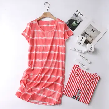 Plus Velikost Letní ženy noční košile s krátkým rukávem Roztomilý Kreslený noční košile sladké ležérní oblečení na spaní pyžamo ženy sleepdress