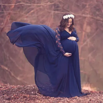 Dlouhé Krajkové Těhotenské Fotografie Rekvizity Šaty Sexy Fantazie Těhotenství Šaty, Focení Oblečení Pro Těhotné Ženy Maxi Šaty 2020