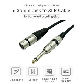 Profese Kondenzátorový Mikrofon, 6,35 mm Jacku na XLR Kabel Samec Samice Audio Kabel pro Zvuk Mikrofonu Konzole Zesilovač