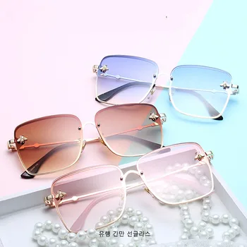 2021 Nové Oversize Jasné, Růžové sluneční Brýle pro Ženy Gradient Náměstí Včelí Sluneční Brýle Superstar Luxusní Značky Návrhář Odstíny UV400