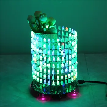 Barevné RGB Sen Světlo Kruh LED DIY Kit Hudební Spektrum Modul 5mm 8x32 Dot Matrix s Shell pro Dárek Světlo Cube DIY kit