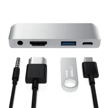 USB C Hub Adapter s USB-C TYP C PD Nabíjení 4K HDMI USB 3.0 3.5 mm Sluchátka pro iPad Pro Rozšíření Doku