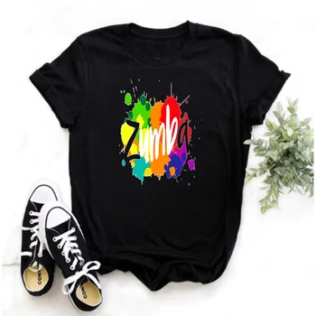 Mayos Lady Zumba Tanec hip-hop tričko Harajuku grafický tisk T-shirt letní módní krátké rukávy dívka T-shirt