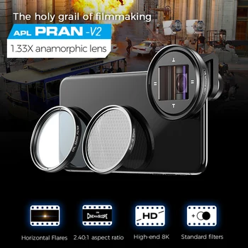 APEXEL profesionální 1.33 x anamorfního objektivu HD Širokoúhlý moive Objektiv Video Vlog fotoaparát cpl objektiv pro Samsung smartphony Huawei