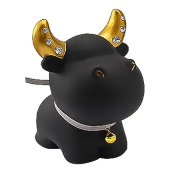 Roztomilý OX Animal Model Sochy, Figurky Pryskyřice Kráva Řemeslo Miniaturní Displej Plísní Ornament Domácí Kancelářský Stůl Dekorace