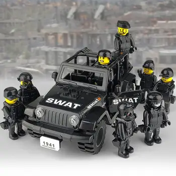 Vojenské Speciální Síly Vojáků, Cihly, Postav Auto Zbraně Zbraně Ozbrojených SWAT Stavební Bloky Děti Hračky Kompatibilní Legoings
