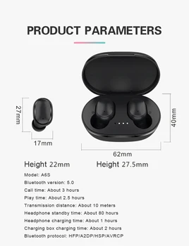 Bluetooth Sluchátka Sport Stereo Sluchátka Bezdrátové Airdots-Sluchátka s mikrofonem, potlačení Šumu TWS Herní Sluchátka Pro Huawei, Xiaomi IOS