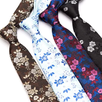Pánská Kravata Módní Žakárové Tkané Kravaty Polyesterové Šály Klasické Květinové Luk Kravaty pro Muže Formální Obchodní Svatební Party Kravaty