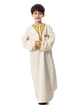 Turecké Muslimské Děti Abaya Jubba Thobe Kimono Boy Thobe Thawb Kaftan pro Děti, Islámské Oblečení Dlouhé Róby Šaty Dubaj Arabské