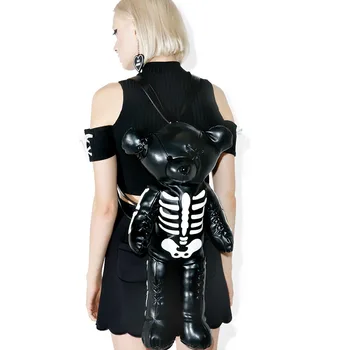 Na Prodej Vystavit Kost Rekreační Dovolenou Módní Černé Gothic Cosplay Tašky Nese Batoh pro Dívky Ženy