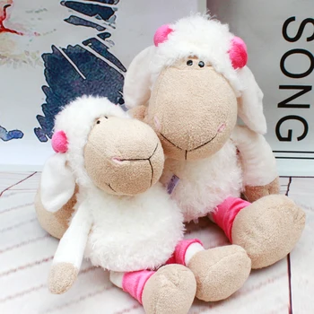 35-45 cm Nové Plyšové zvíře plyšové hračky jehněčí nosí květované ovce bílá Lucy koza, jehněčí panenka panenka dárek k jeho přítelkyně