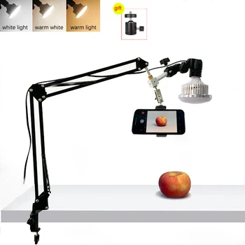 Fotografie Foto Studio 35W LED Vyplnit Světlo s kyvného ramena Držáku Stand Kit Pro Stolní Telefon, Fotografie, Natáčení Videa