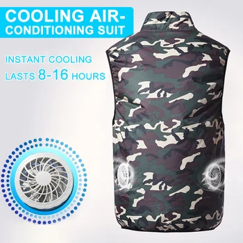 PARATAGO 2020 Letní Chladící Vesta Muži Ženy Klimatizace Kabát Smart Fan Camouflage Vesta Chlazení Oblečení PC103