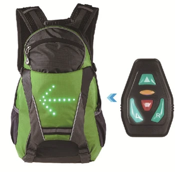 Lehké Dálkové Ovládání LED Signální Světlo Batoh Reflexní směrová Venkovní Sport Bezpečnost Gear Bag pro Cykloturistiku