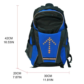 Lehké Dálkové Ovládání LED Signální Světlo Batoh Reflexní směrová Venkovní Sport Bezpečnost Gear Bag pro Cykloturistiku