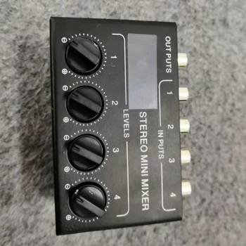 Cx400 Mini Stereo Rca 4-Kanálový Pasivní Mixer Malý Směšovač Směšovač Stereo Dávkovač pro Live a Studio