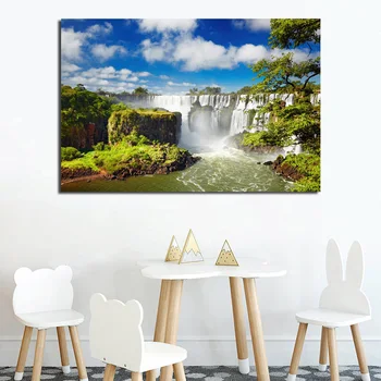 Iguazu Falls Příroda Krajina Umění Zdi Plátno Plakát A Tisk Plátno Obraz Dekorativní Obraz Pohovkou, Ložnice Domácí Dekoraci