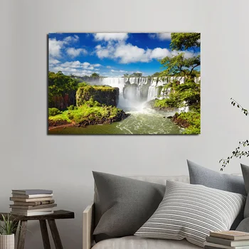 Iguazu Falls Příroda Krajina Umění Zdi Plátno Plakát A Tisk Plátno Obraz Dekorativní Obraz Pohovkou, Ložnice Domácí Dekoraci
