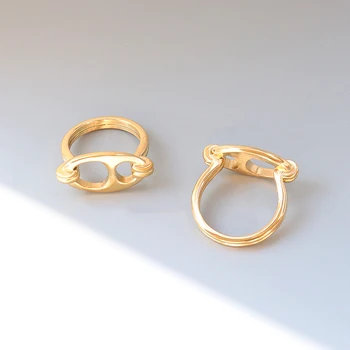 Elegantní Ženy Prst Společné Kroužky pro Ženy z Nerezové Oceli, Prsteny, Pozlacené Geometrické Kovový Prsten Šperky YCHM