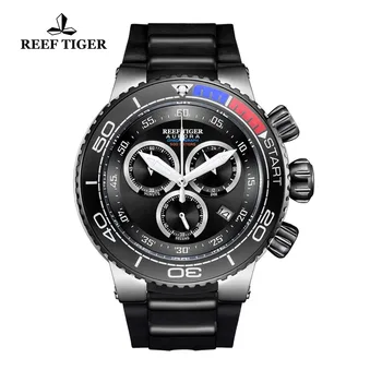 Reef Tiger/RT Luxusní Sportovní Hodinky pro Muže Vodotěsné Quartz Hodinky Pryže Popruh Oceli Vojenské Hodinky RGA3168