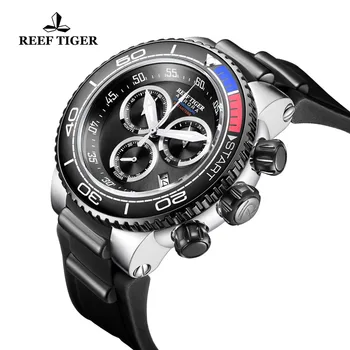 Reef Tiger/RT Luxusní Sportovní Hodinky pro Muže Vodotěsné Quartz Hodinky Pryže Popruh Oceli Vojenské Hodinky RGA3168