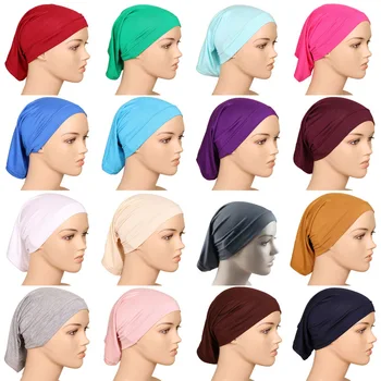 10pcs/lot Muslimské Hidžáb Šátek Ženy Islámského Trubice Vnitřní Turban Szp Velkoobchod Černobílá Čelenka Šátky Vlasové Doplňky